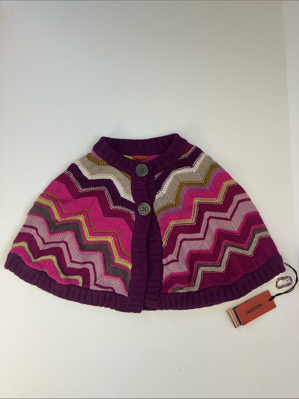 New NWT Girls MISSONI for Target chevron stripe poncho shawl S Small 6 7